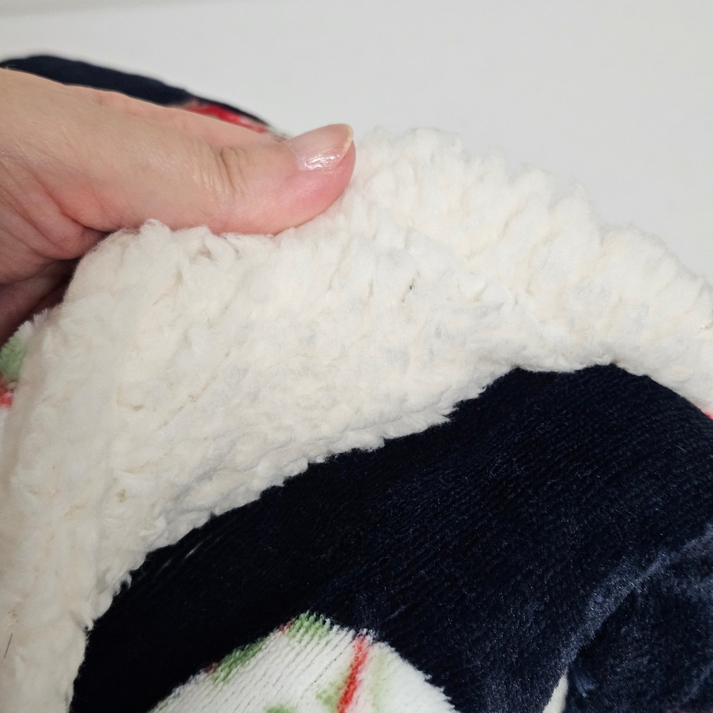 Joyland Sperpa Throw 50x60 Navy Ugly Christmas Sweater Fleece Blanket NWT Gift - Picture 5 of 5